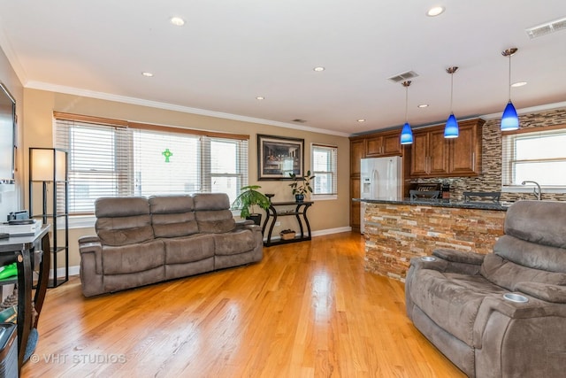 9459 Kelvin Ln Unit 2665, Schiller Park, IL 60176 - living room with light wood-style floors, baseboards, a healthy amount of sunlight, and visible vents