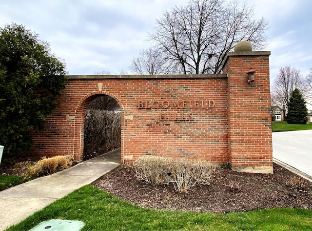 view of community sign