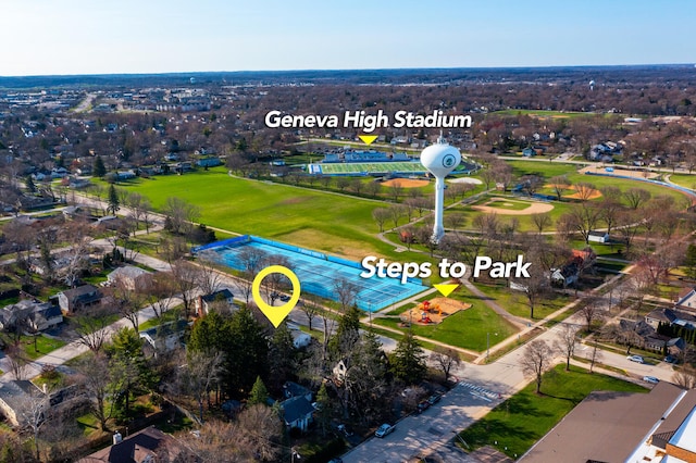 drone / aerial view featuring a residential view