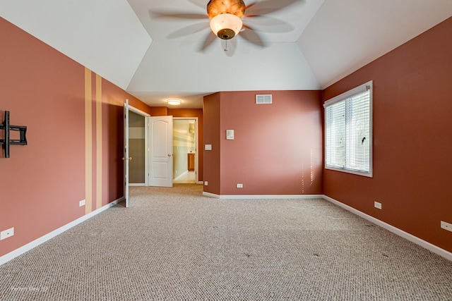 573 W Babcock Ave, Elmhurst, IL 60126 - spare room with lofted ceiling, ceiling fan, carpet flooring, and baseboards