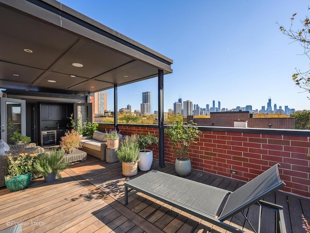 deck featuring a city view