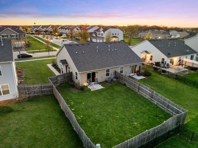 733 Florence St, Hampshire, IL 60140 - aerial view at dusk with a residential view
