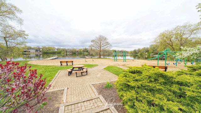 23233 W N Lakewood Ln, Lake Zurich, IL 60047 - exterior space featuring a water view and playground community