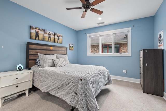 6932 Westview Dr, Oak Forest, IL 60452 - carpeted bedroom with baseboards, a ceiling fan, and visible vents