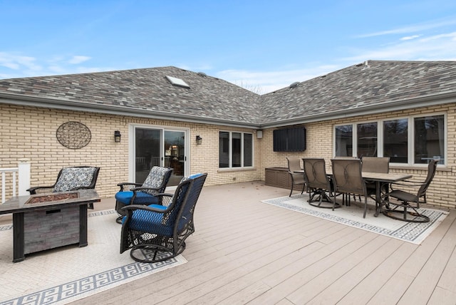 6932 Westview Dr, Oak Forest, IL 60452 - deck featuring outdoor dining area and an outdoor fire pit