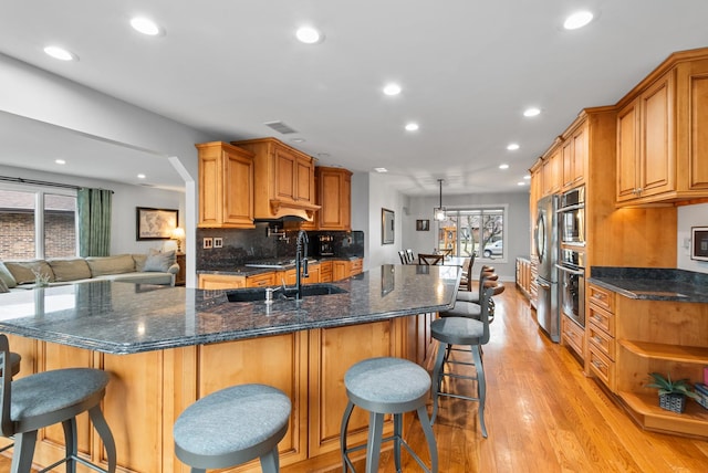 6932 Westview Dr, Oak Forest, IL 60452 - kitchen with stainless steel appliances, recessed lighting, and light wood-style flooring
