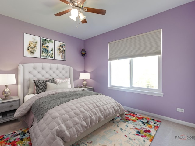 1341 N Home Ct, Palatine, IL 60074 - bedroom featuring baseboards, carpet, and ceiling fan
