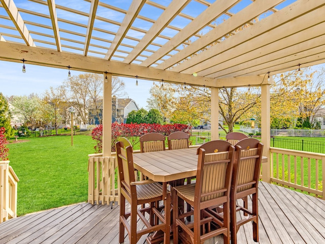 1341 N Home Ct, Palatine, IL 60074 - wooden deck with a pergola and outdoor dining space