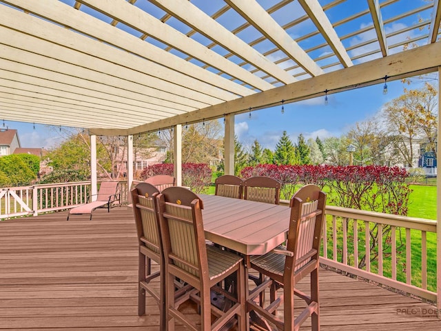 1341 N Home Ct, Palatine, IL 60074 - wooden terrace featuring a pergola and outdoor dining area