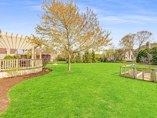 1341 N Home Ct, Palatine, IL 60074 - view of green lawn featuring a pergola and a garden