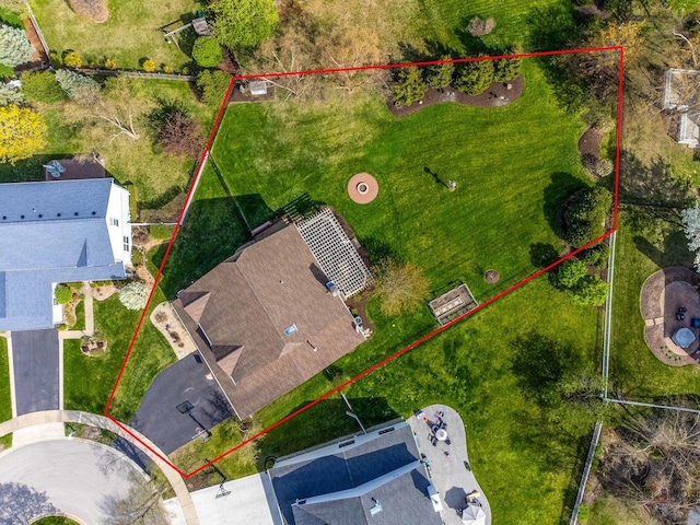 1341 N Home Ct, Palatine, IL 60074 - aerial overview of property's location with property boundaries highlighted