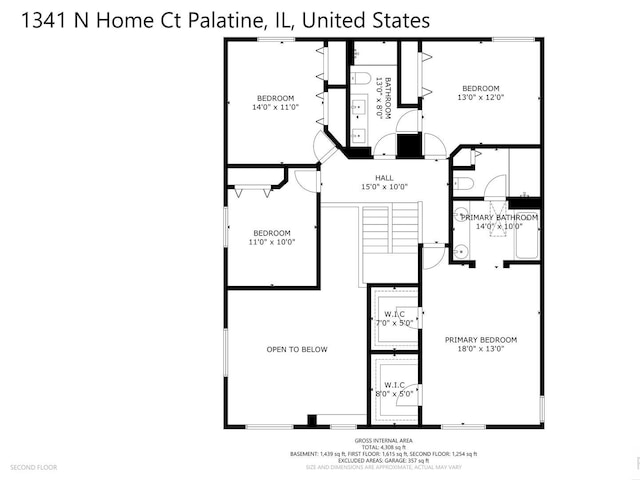 1341 N Home Ct, Palatine, IL 60074 - property floor plan