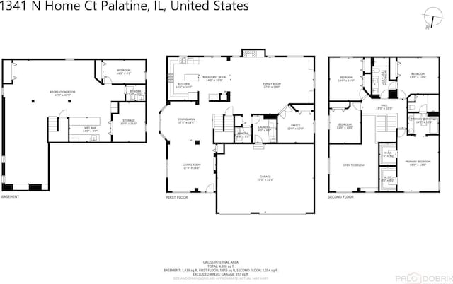 1341 N Home Ct, Palatine, IL 60074 - floor plan / room layout