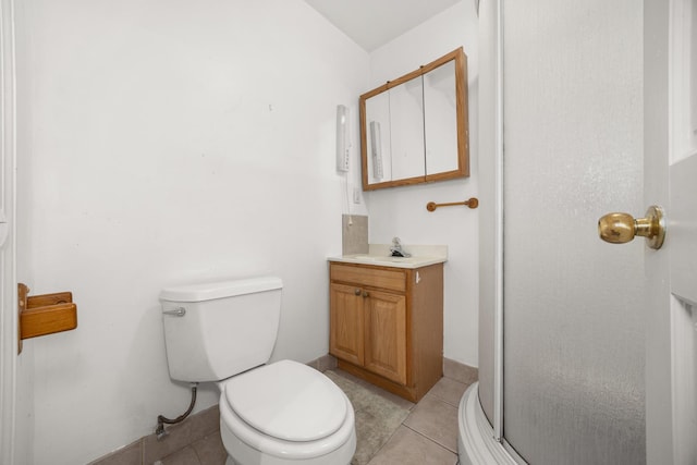 4221 Brentwood Ln, Waukegan, IL 60087 - full bathroom with toilet, tile patterned floors, a shower stall, and vanity