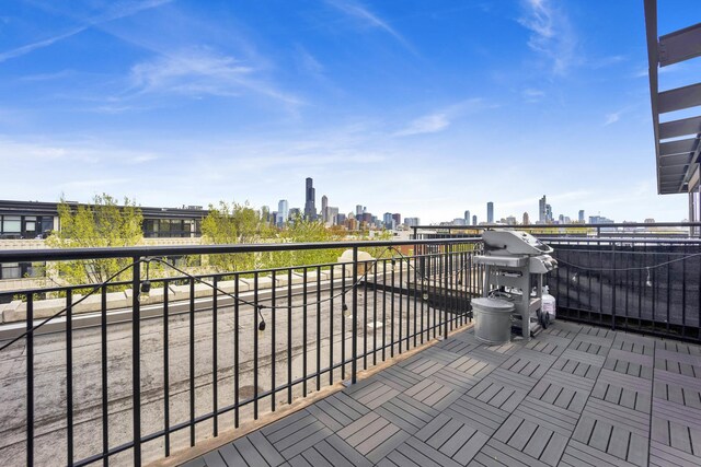 exterior space featuring a view of city and grilling area