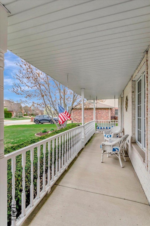view of patio / terrace featuring covered porch