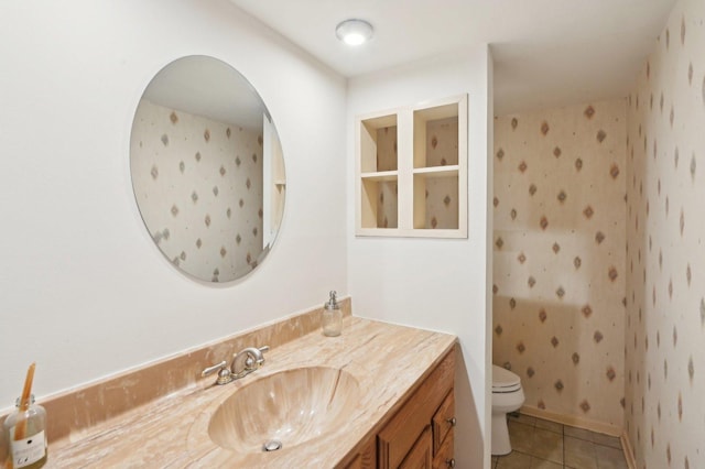 4569 Gettysburg Dr, Rolling Meadows, IL 60008 - bathroom with vanity, tile patterned flooring, and toilet
