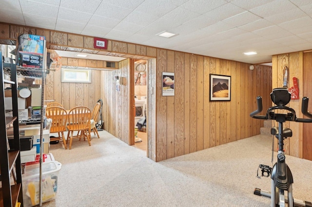 4569 Gettysburg Dr, Rolling Meadows, IL 60008 - workout room with carpet, wood walls, and visible vents
