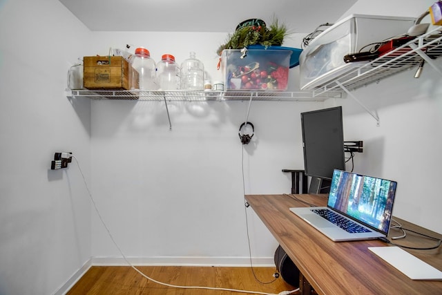 interior space featuring wood finished floors