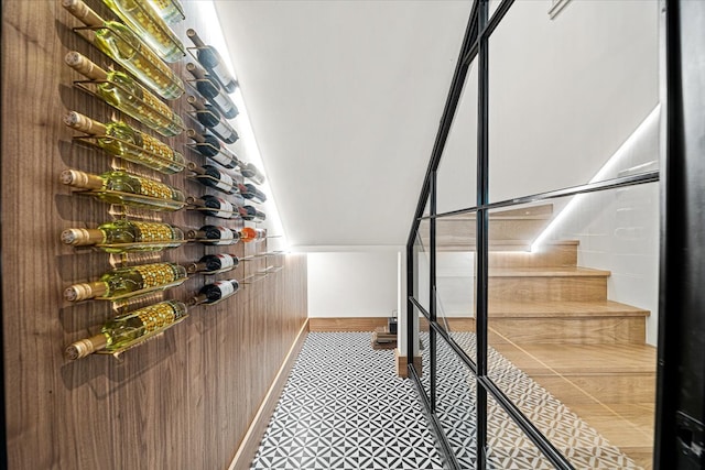 view of wine cellar