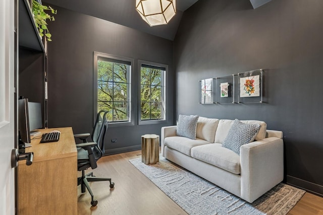 1934 W Patterson Ave, Chicago, IL 60613 - office with wood finished floors, baseboards, and high vaulted ceiling