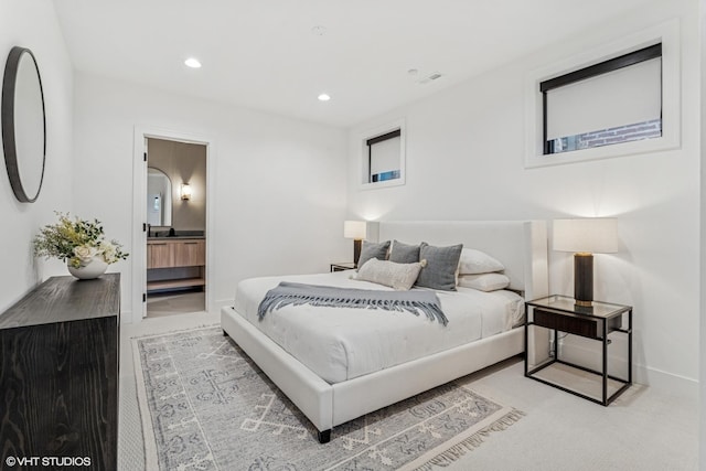 1934 W Patterson Ave, Chicago, IL 60613 - bedroom with carpet floors, recessed lighting, baseboards, and connected bathroom
