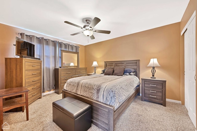710 E 194th St, Glenwood, IL 60425 - bedroom with baseboards, a ceiling fan, carpet, and a closet