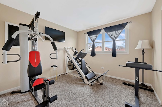 710 E 194th St, Glenwood, IL 60425 - exercise area with baseboards and carpet floors