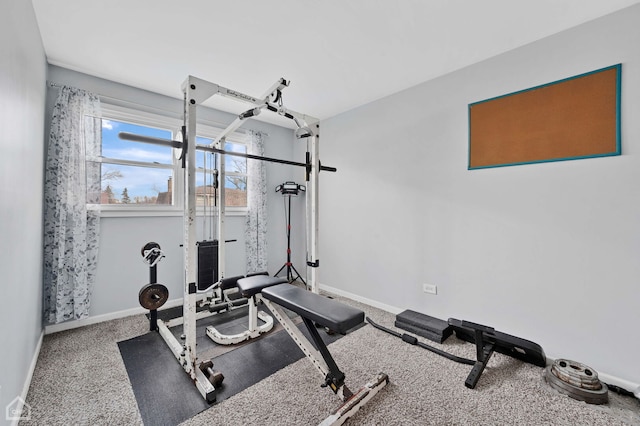 710 E 194th St, Glenwood, IL 60425 - exercise room with baseboards and carpet flooring