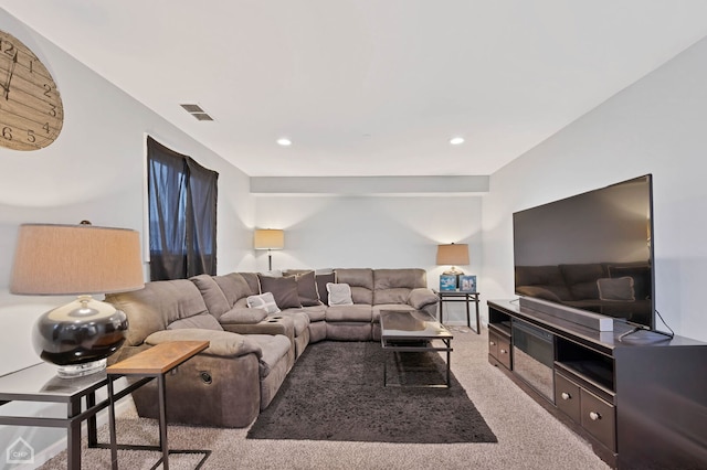 710 E 194th St, Glenwood, IL 60425 - living room with visible vents, recessed lighting, and carpet