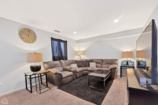 710 E 194th St, Glenwood, IL 60425 - carpeted living room with baseboards, recessed lighting, and visible vents