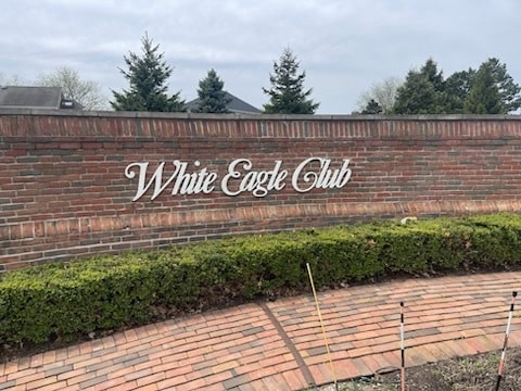 view of community sign