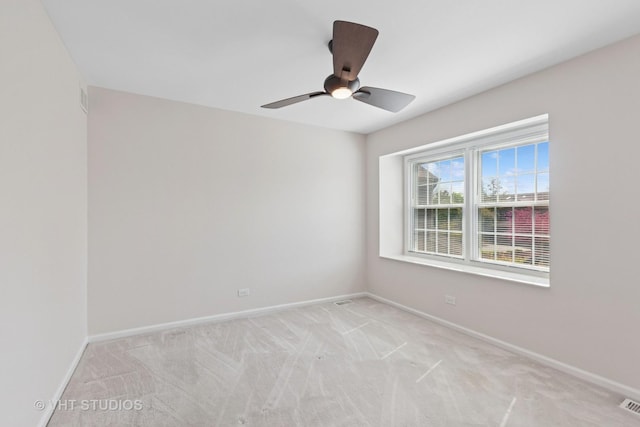 1537 Aberdeen Ct Unit 67, Naperville, IL 60564 - empty room featuring ceiling fan, light carpet, baseboards, and visible vents