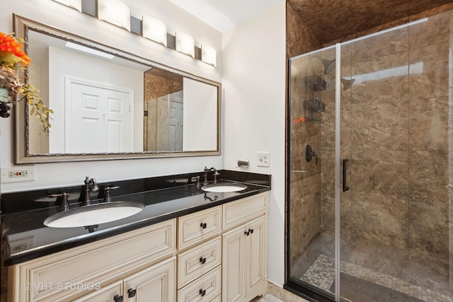 1537 Aberdeen Ct Unit 67, Naperville, IL 60564 - bathroom with double vanity, a stall shower, and a sink