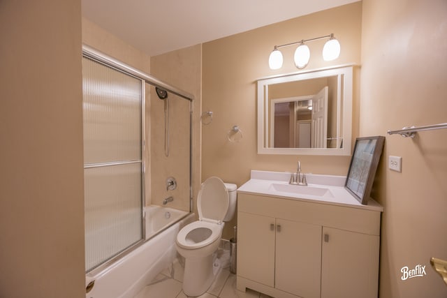 143 Midway Ln, Vernon Hills, IL 60061 - full bath featuring toilet, tile patterned floors, enclosed tub / shower combo, and vanity