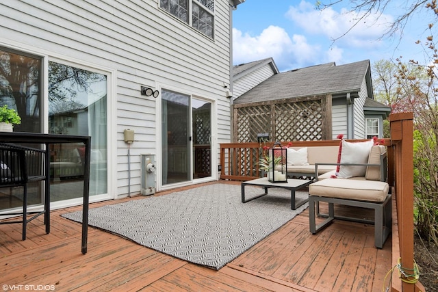 deck with an outdoor living space