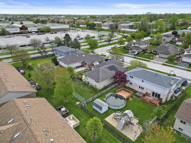 bird's eye view with a residential view