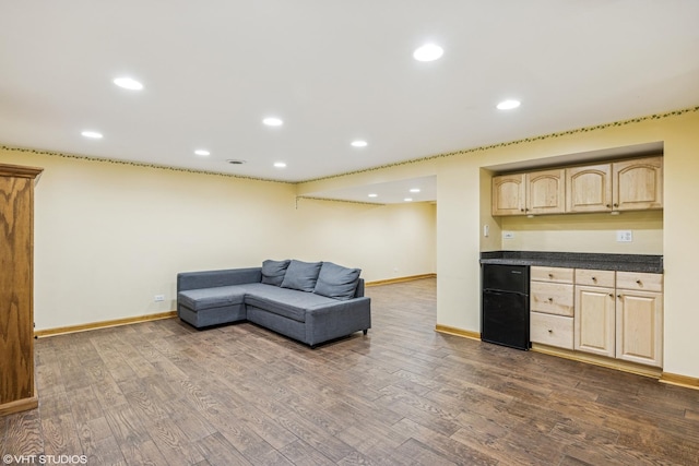 1210 Spring Hill Dr, Algonquin, IL 60102 - living room with baseboards, recessed lighting, and dark wood finished floors