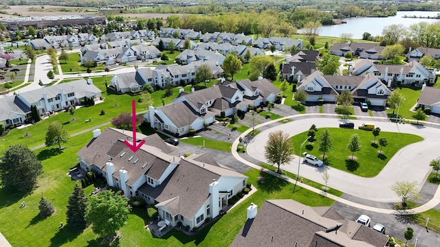 15733 Liberty Ct, Orland Park, IL 60462 - aerial perspective of suburban area with a large body of water