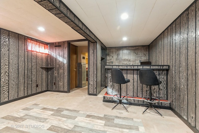 27569 N Beech St, Island Lake, IL 60042 - indoor dry bar with wooden walls and recessed lighting