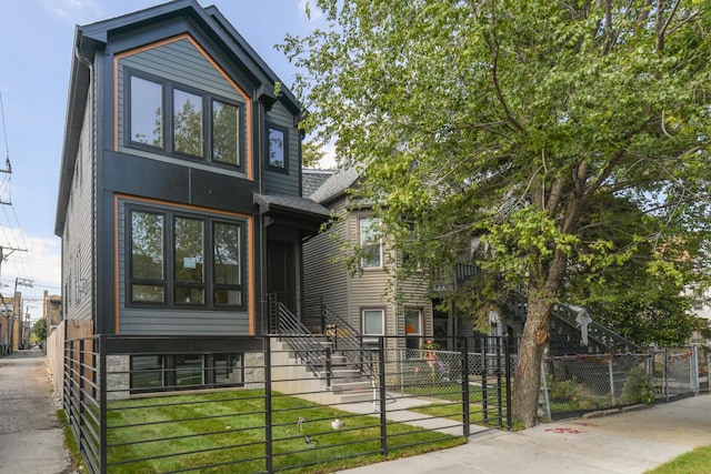4014 N Kimball Ave, Chicago, IL 60618 - view of front of property with a gate and a fenced front yard