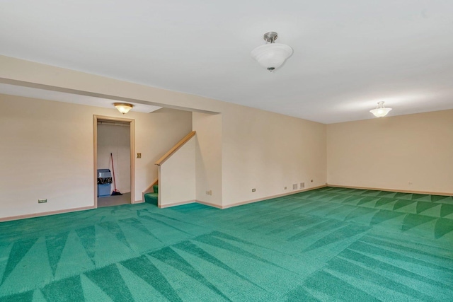 7017 Plymouth Ct, Tinley Park, IL 60477 - finished basement with light colored carpet, stairs, and baseboards