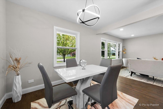4430 Roslyn Rd, Downers Grove, IL 60515 - dining room featuring plenty of natural light, wood finished floors, baseboards, and recessed lighting