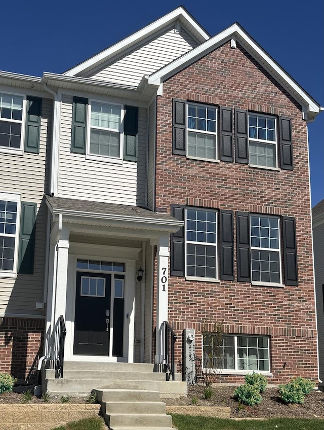 2109 Neubauer Cir Unit 1105, Lindenhurst, IL 60046 - view of front of property with brick siding
