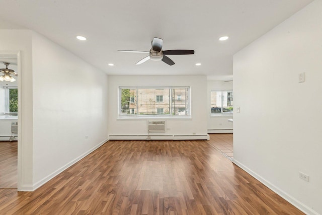 8440 Skokie Blvd Unit 102, Skokie, IL 60077 - unfurnished living room featuring a ceiling fan, healthy amount of natural light, wood finished floors, and recessed lighting