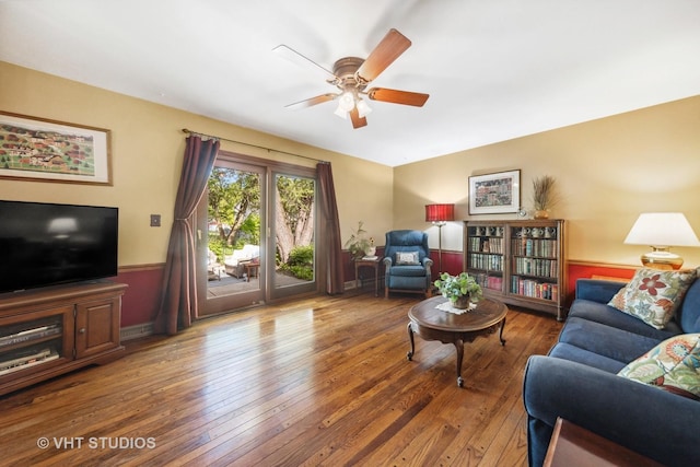 1525 Swallow St, Naperville, IL 60565 - living room with a ceiling fan and hardwood / wood-style flooring