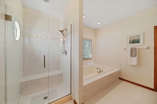 396 Crestwood Rd, Wood Dale, IL 60191 - full bathroom with a bath, plenty of natural light, a shower stall, and recessed lighting