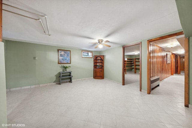 7010 W Devon Ave, Chicago, IL 60631 - below grade area with ceiling fan and baseboards