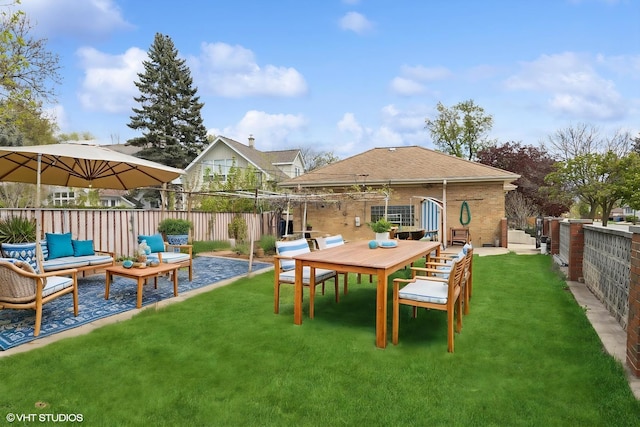 7010 W Devon Ave, Chicago, IL 60631 - view of yard featuring outdoor lounge area, a patio area, and outdoor dining space