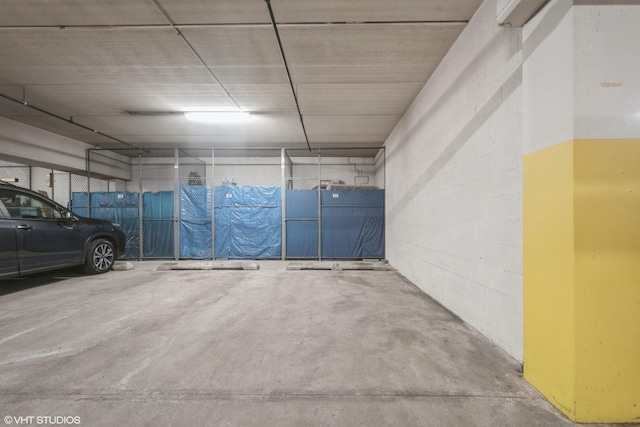 view of parking garage
